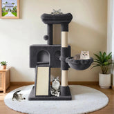 36" Multi-Level Cat Tree with Sisal Scratching Posts & Hammock, Gray Tektoty
